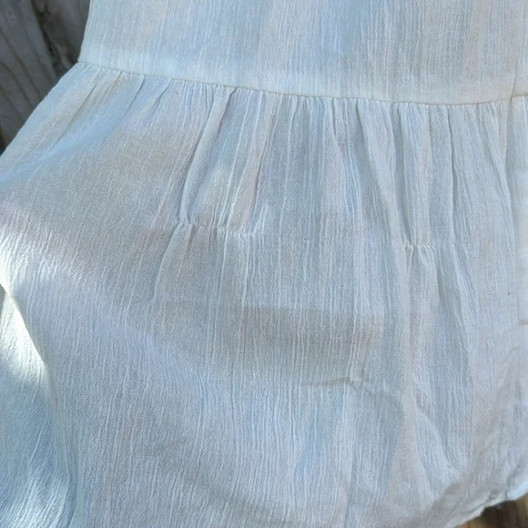 Reformation Chicago Dress White Tiered Maxi Midi Open Back Tie 1/2 Sleeve 0/XS - Picture 8 of 12